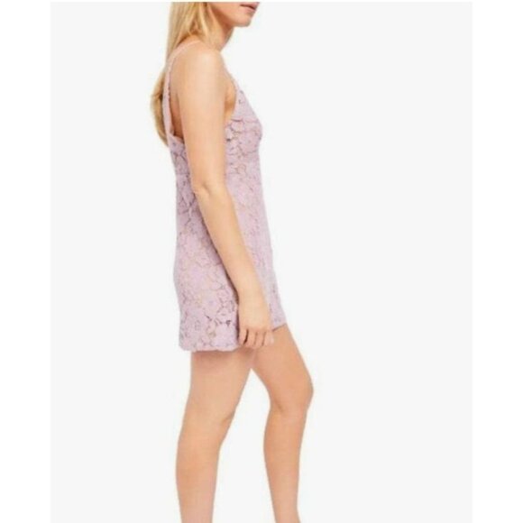 Free People Dangerous Love Purple Lace Mini Dress Size 6 - Picture 5 of 12